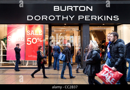 Burton Dorothy Perkins vente, Cambridge UK Banque D'Images