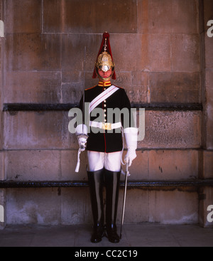 La vie de Queen's Guard, Horseguard's Parade, Londres, Angleterre Banque D'Images