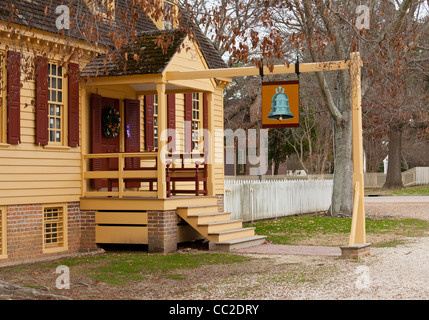 Des scènes de rue dans la région de Colonial Williamsburg en Virginie à Noël Banque D'Images