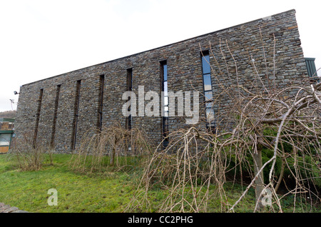 Laura Ashley bâtiments abandonnés en usine à l'original. Carno accueil de l'entreprise, pays de Galles Banque D'Images