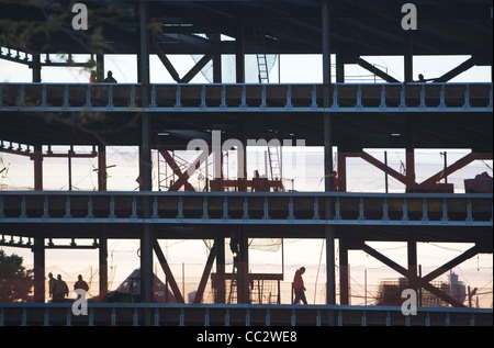 USA, New York City, Groupe de travail sur les travailleurs de la construction oaf structure inachevée Banque D'Images