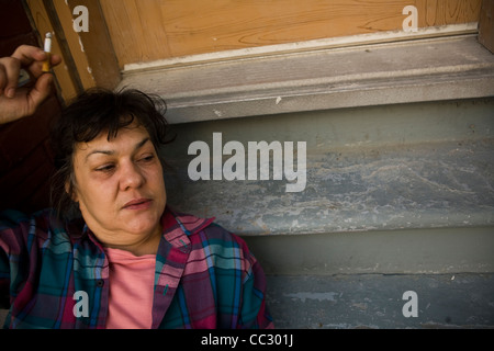 Crack addict à Montréal, Canada. Banque D'Images