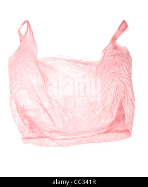 Sac en plastique vide, photo sur le fond blanc Banque D'Images