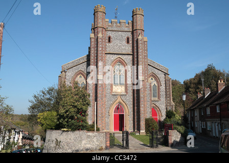 L'église de St Jean sous Castro, une église anglicane, Abinger, Lewes, East Sussex, UK. Banque D'Images