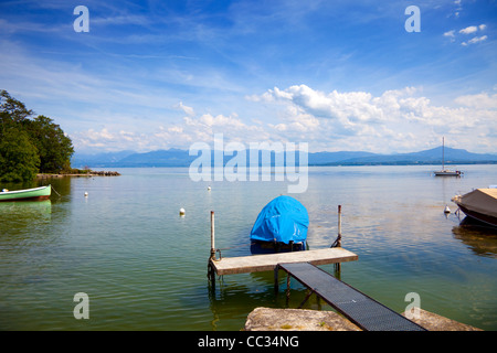 Vue paysage de Suisse célèbre lac Le man Banque D'Images