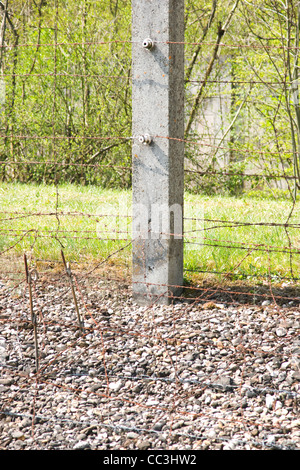 Fil barbelé à Dachau Banque D'Images