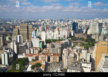 Brésil, Sao Paulo, Sao Paulo, vue sur le centre-ville de la Banespa Building, à l'égard de Praca de Se - Place de la Cathédrale Banque D'Images