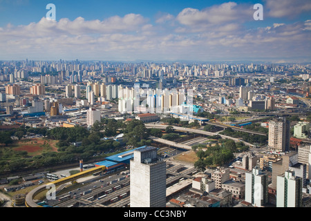 Brésil, Sao Paulo, Sao Paulo, vue sur le centre-ville de la Banespa skyscraper Banque D'Images