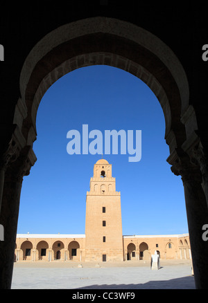 Grande Mosquée (Sidi Oqba), Kairouan, Tunisie Banque D'Images