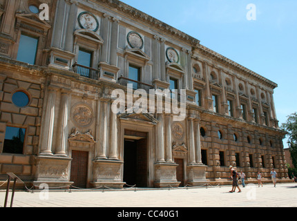 Carlos V palace dans l'Alhambra de Grenade (Espagne) Banque D'Images