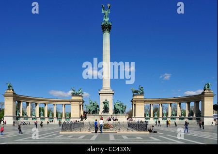 Mémorial du Millénaire, la Place des Héros, Budapest, Hongrie Banque D'Images