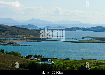 Reiff Village, village de pêcheurs Crofting,Îles Summer,Isle Ristol Mullagrach,Eilean Wester Ross,Parc,nord ouest de l'Écosse Banque D'Images