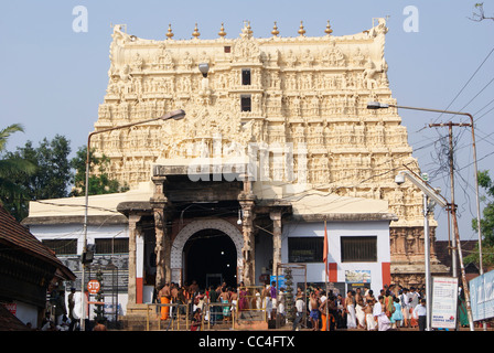 Sree Padmanabhaswamy Temple au Kerala. (Temple le plus riche au monde) Banque D'Images