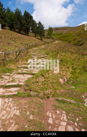 L'échelle de Jacob, sur le Pennine Way, à la tête d'Kinder scout dans le Peak District National Park Banque D'Images