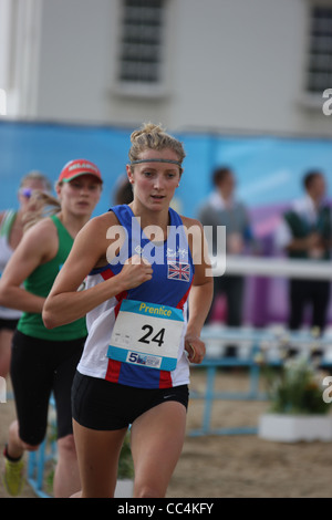 Freyja Prentice au womens pentathlon moderne à Greenwich Park dans le cadre de la série pour 2012 Londres prépare Banque D'Images