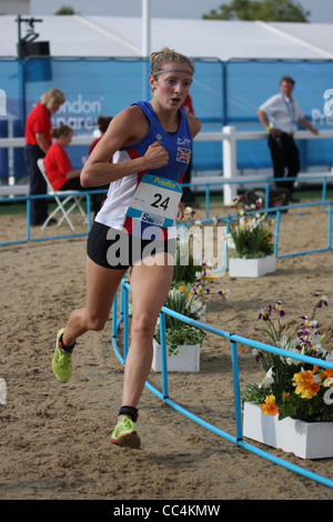 Freyja Prentice au womens pentathlon moderne à Greenwich Park dans le cadre de la série pour 2012 Londres prépare Banque D'Images