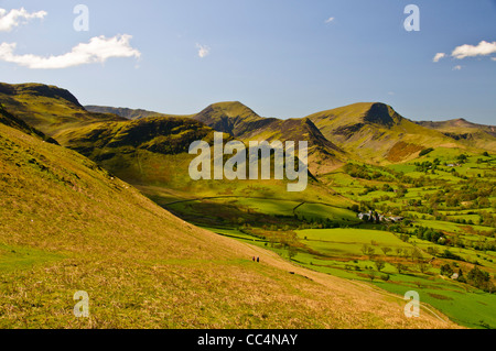 Vues de Catbells, Alfred Wainwright's célèbre Marche 1958 ft ,de Derwent Water Skiddaw & Underskiddaw au nord,Lake District Banque D'Images