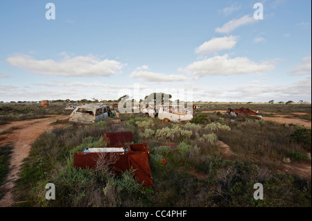 Location de cimetière, Koolnalda Homestead, plaine du Nullarbor, Parc National de Nullarbor, Australie du Sud, Australie Banque D'Images