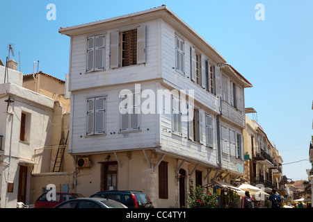 Maison crétoise traditionnelle, à Chania, Grèce. Banque D'Images