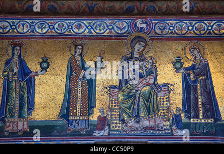 L'Italie, Lazio, Rome, Basilique Santa Maria in Trastevere, mosaïque, Banque D'Images