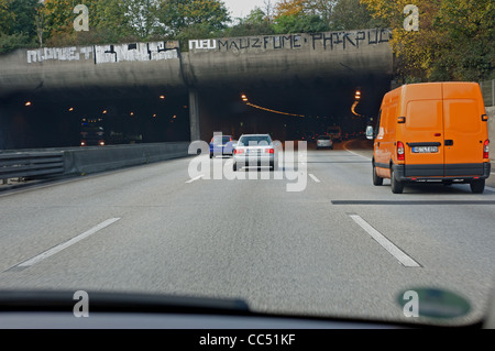 Allemagne Autoroute Tunnel Banque D'Images