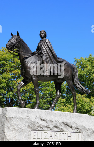 Le Canada, l'Ontario, Ottawa, Queen Elizabeth II, statue, Banque D'Images