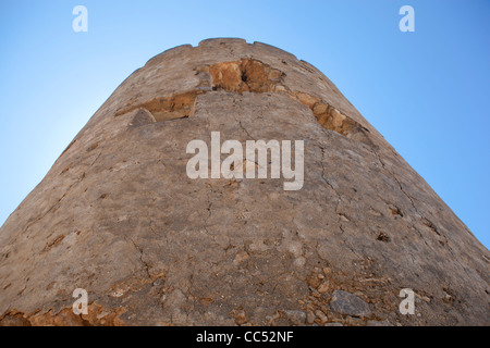 Ruines d'un ancien château à proximité de Loutro village au sud de la Crète, Grèce. Banque D'Images
