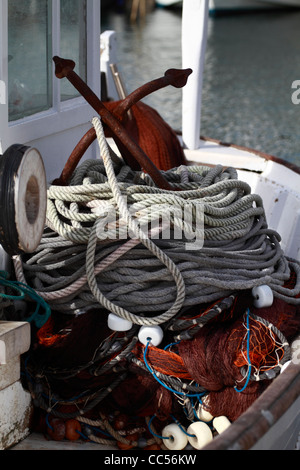 Vue détaillée d'une 'Llaut',ibiza traditionnel bateau de pêcheur Banque D'Images