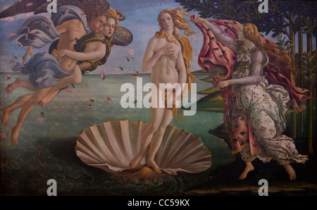 Naissance de Vénus par Sandro Botticelli, vers 1486, Galerie des Offices, Florence, Toscane, Italie, Europe Banque D'Images