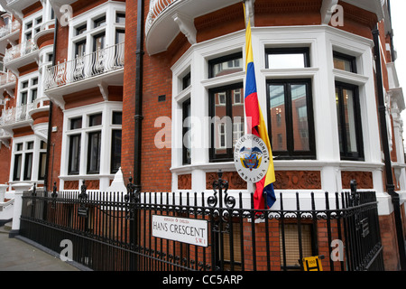 Ambassade de Colombie 3 hans crescent chelsea London England uk united kingdom l'équateur au 3ème étage de l'ambassade équatorienne Banque D'Images