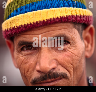 Portrait d'un homme d'âge moyen avec moustache, Maroc Banque D'Images