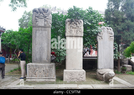 Les stèles de la Fa Yuan Temple, Beijing, Chine Banque D'Images