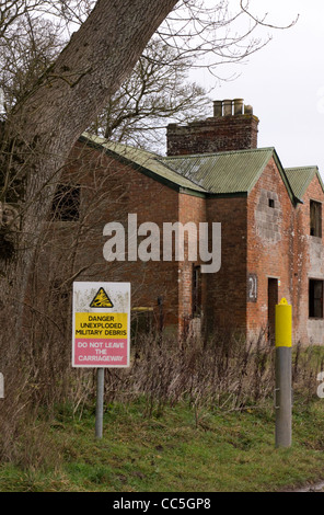 Imber déserte village dans la plaine de Salisbury Wiltshire, Angleterre Banque D'Images
