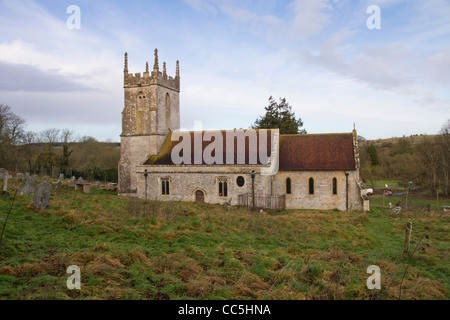 Imber déserte village dans la plaine de Salisbury Wiltshire, Angleterre Banque D'Images