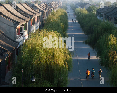 Maisons traditionnelles sur la culture de la rue historique, Zhengding, Shijiazhuang, Hebei, Chine Banque D'Images