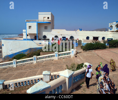 L'ancien bâtiment de la marine espagnole construite en style art déco à Sidi Ifni, dans le sud du Maroc Banque D'Images