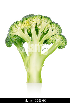 Le brocoli mûr isolé sur fond blanc Banque D'Images