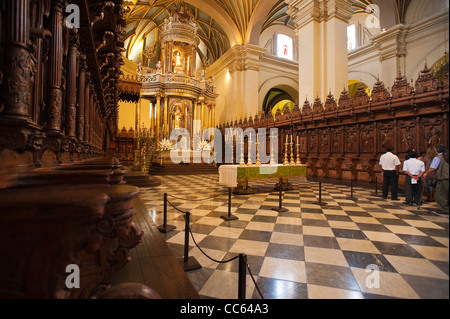 Pérou, Lima. Basilique Cathédrale de Lima. Banque D'Images