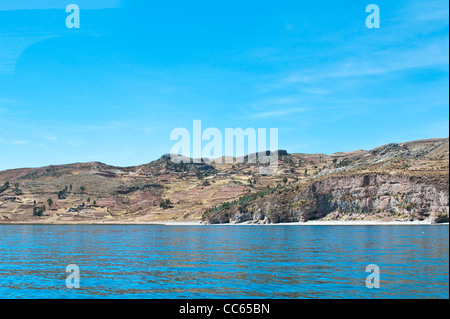 Île Taquile, Lac Titicaca, Pérou. Banque D'Images