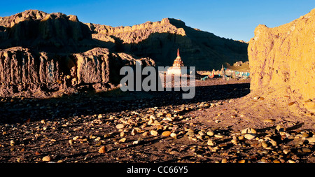 Monastère de Tholing Zada, forêt d'argile, Ngari, Tibet, Chine Banque D'Images