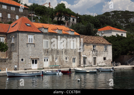 L'île de Sipan, la plus grande des îles Elaphites, Croatie Banque D'Images