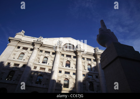 Palais de la Bourse 'Palazzo Mezzanotte', Milan, Italie Banque D'Images