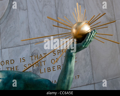 L'esprit de Detroit Detroit Michigan en statue par Marshall Fredericks Banque D'Images