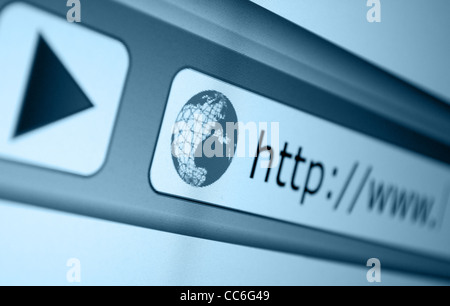 Libre d'écran d'ordinateur avec Favicon et barre d'adresse Banque D'Images