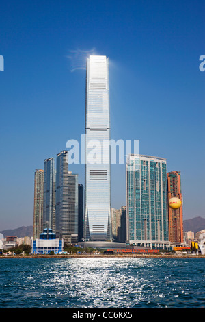 La Chine, Hong Kong, Kowloon, à l'ouest du bâtiment International Commerce Center (ICC) Banque D'Images