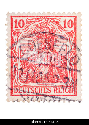 Timbre-poste : Empire allemand, Allemagne, 1905, 10 pfennig, estampillé Banque D'Images