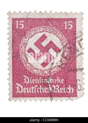 Timbre-poste : Reich allemand, Cachet officiel, Swastika, 1934, 15 pfennig, estampillé Banque D'Images