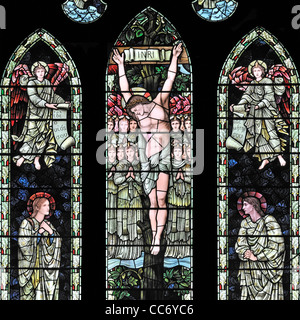 La crucifixion de Jésus, Eglise St Mary, Speldhurst, Kent, Angleterre Banque D'Images