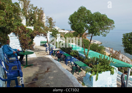 Café Hafa (café), Tanger, Maroc, Afrique du Nord Banque D'Images