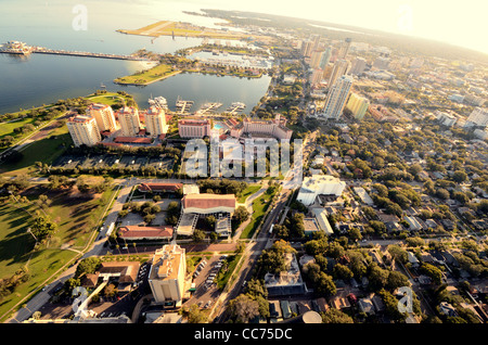 Vue aérienne de Saint Petersburg, Floride Banque D'Images